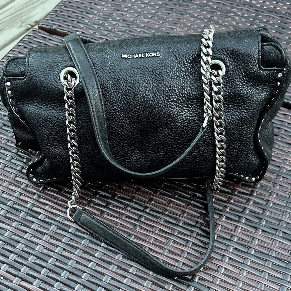 Michael Kors Black Pebbled Leather Shoulder Bag